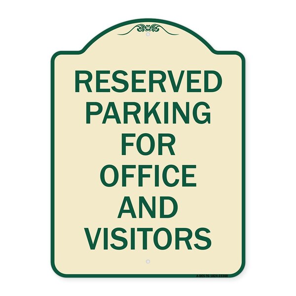 Parking Reserved Parking for Office and Visitors Heavy-Gauge Aluminum Sign, 24" x 18", TG-1824-23360